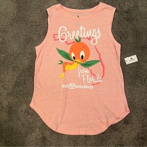 Walt Disney World Youth Pink 'Greetings from Florida' Orange Bird Tank Top